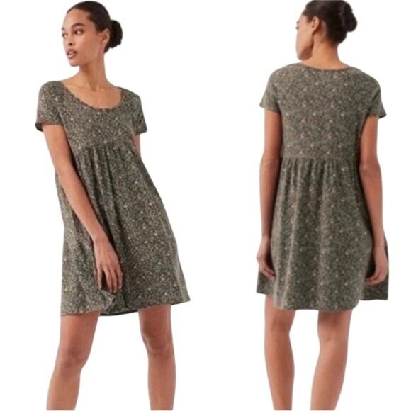 Pact Dresses & Skirts - Pact Revive Mini Dress Size Medium Floral Babydoll Organic Cotton Boho Grape